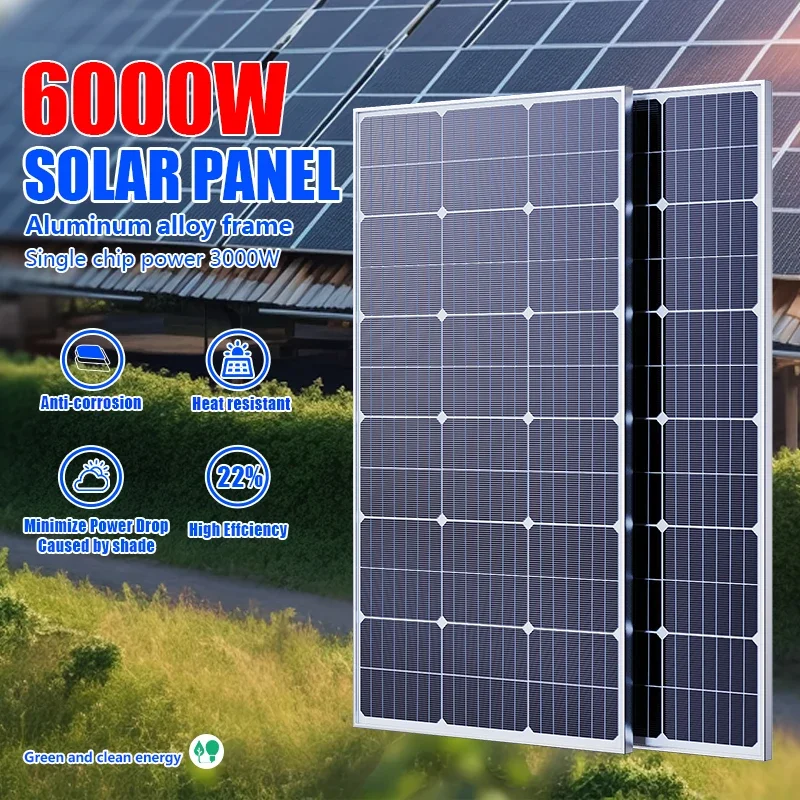 Off Grid Solar Kit - 6000W/3000W High-Power Solar Panel Kit, Suitable