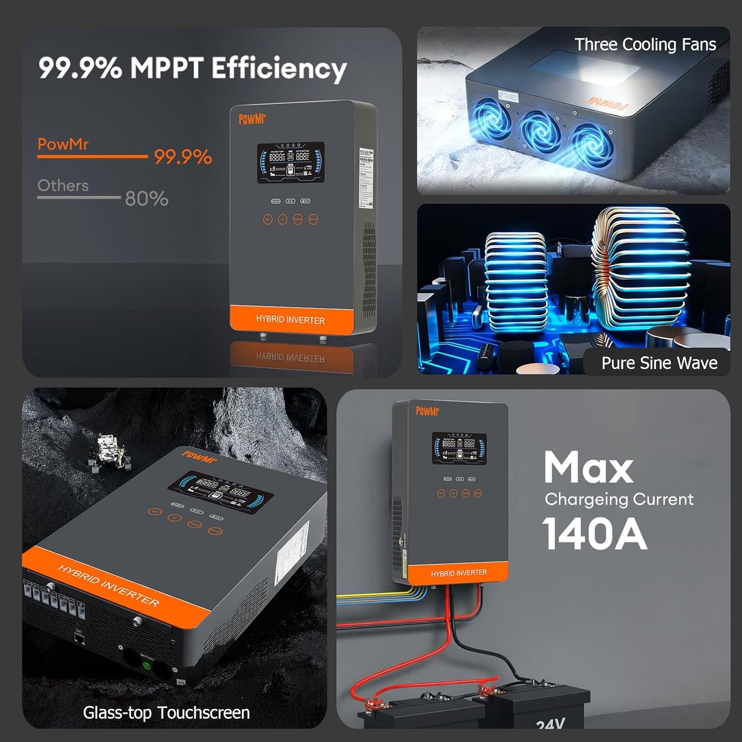 PowMr USA 4000W 24V Hybrid Sol - Off Grid Solar Kit ulasan dan harga