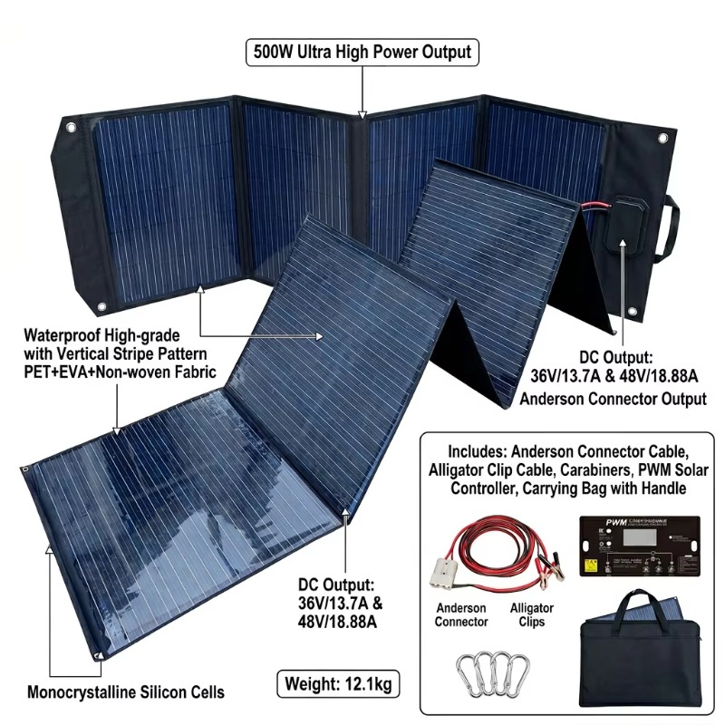 500W 5-Fold Solar Panel 18V/36 - Folding Solar Panel ulasan dan harga